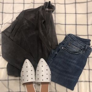 BCBG suede shawl collar blazer